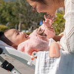 Fire whimSi clip — flexible, food-grade silicone clip that grips tight without pinching. Perfect for busy parents on the go