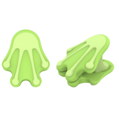 Froggy Feet baby clip - soft silicone stroller organizer clip by whimSi clips | Adorable frog-themed baby clip in green, premium multi-use organizer for blankets, toys, and gear with playful design