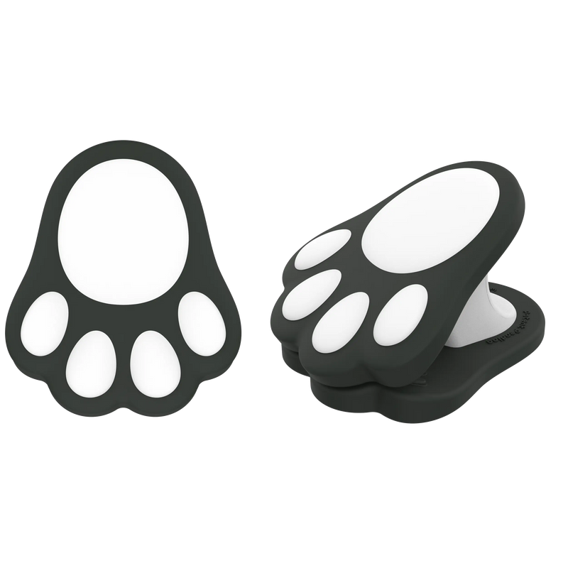 Panda Paws silicone stroller clip in black and white by whimSi clips