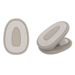 Earth baby clip in bone color - soft silicone stroller clip by whimSi clips | Premium multi-use baby gear organizer with pinch-free design, perfect for securing blankets, toys, and bags to strollers and wagons