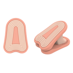 Fire baby clip in peach color - soft silicone stroller clip by whimSi clips | Premium multi-use baby gear organizer with pinch-free design, perfect for securing blankets, toys, and bags to strollers and wagons