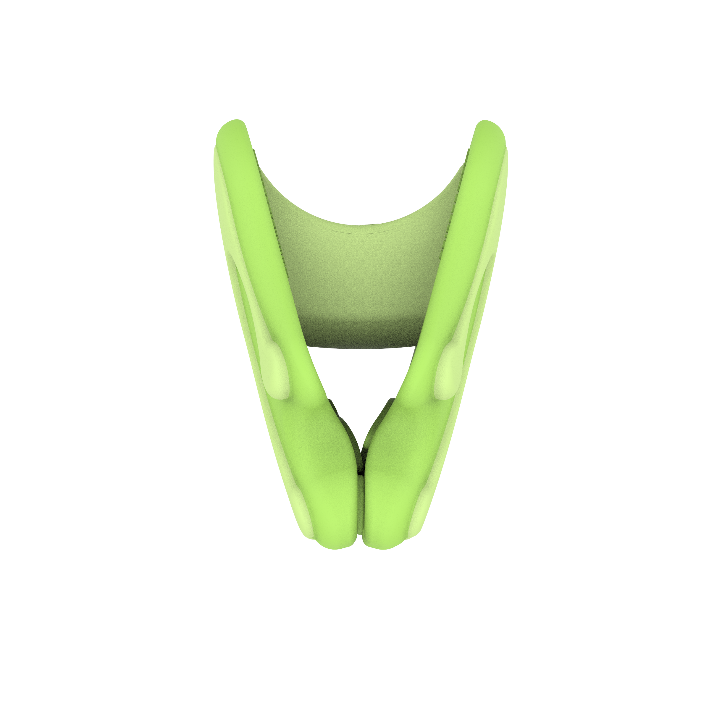 Froggy Feet stroller clip side view - baby travel accessory in green | Side profile showing clip thickness and grip strength, cute frog design adds fun to baby gear