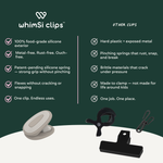 Comparison chart of whimSi clips versus other clips on a green background